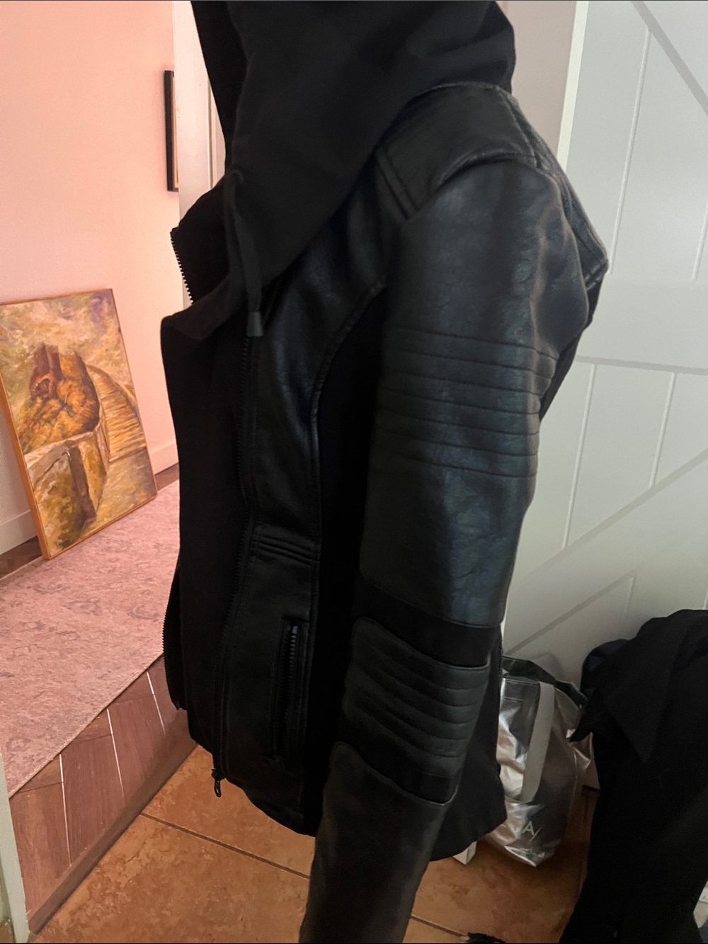 blanc noir Black Jacket with Contrast Interior - Picture 14 of 16